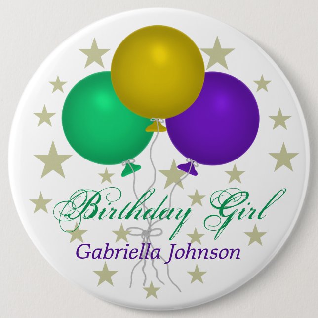 Personalised: Birthday Girl Button (Front)