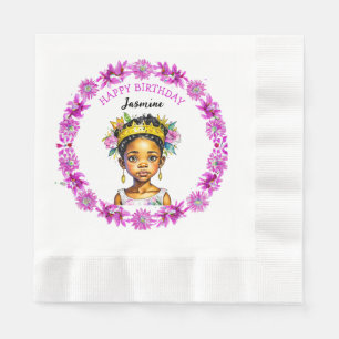 Personalised Birthday Girl Princess of Colour Napkin