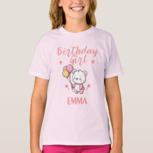 Personalised Birthday Girl Teddy Bear T-Shirt