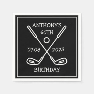 Personalised Birthday Golfer 60th happy Dad Par Napkin