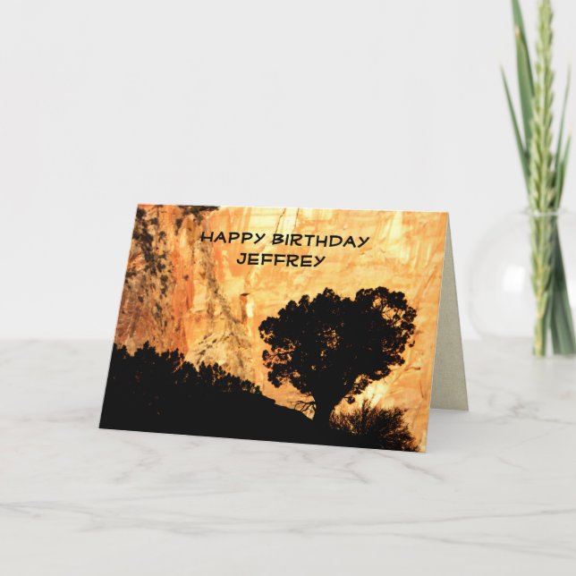 Personalised Birthday Greeting Card, Lone Tree Card (Front)