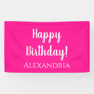 Personalised Birthday Hot Pink Happy Birthday Banner
