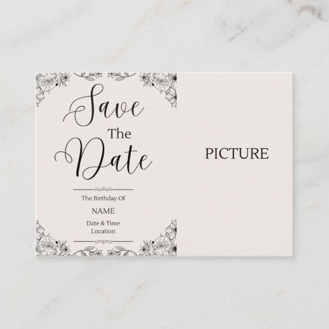 Personalised Birthday Invitation - Add Your Photo (Front)