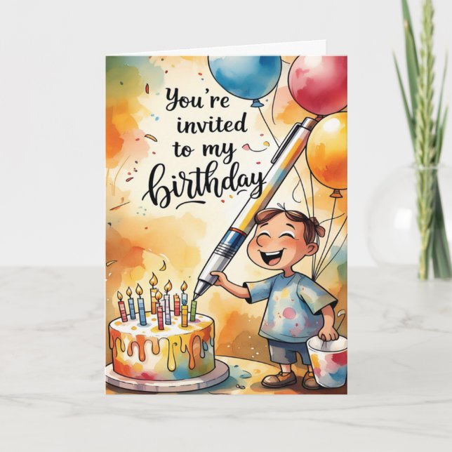 Personalised  Birthday Invitation Card (Front)