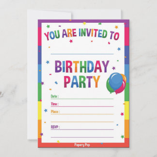 Personalised Birthday Invitation Templates: 