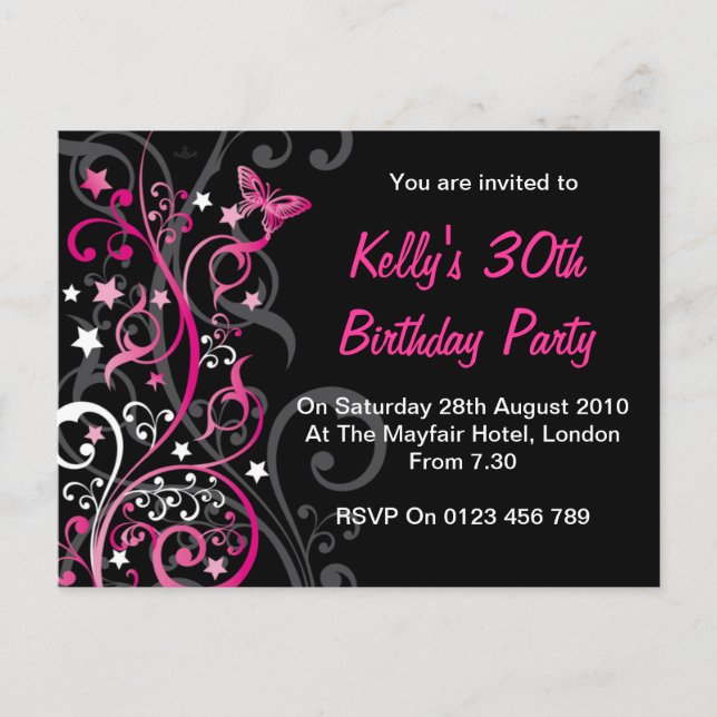 Personalised Birthday Invitations (Front)