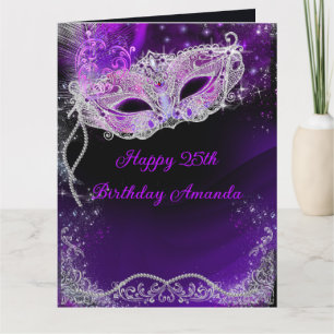 Personalised Birthday Masquerade Party Thank You Card