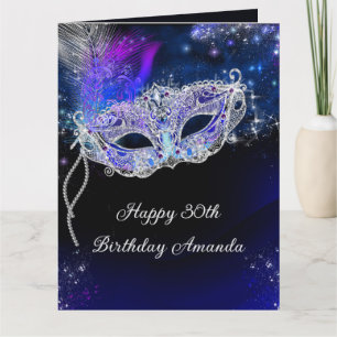 Personalised Birthday Masquerade Party Thank You Card