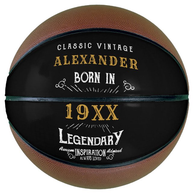 Personalised Birthday Monogram Legendary Father Basketball (Front)
