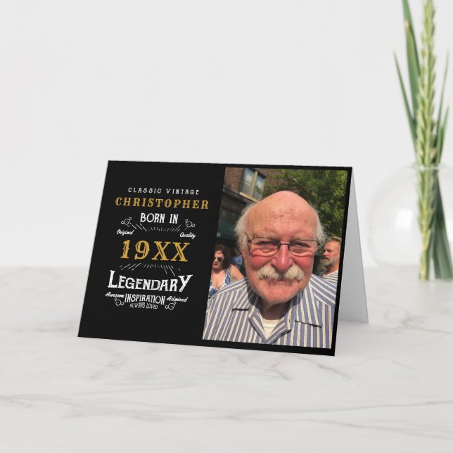 Personalised Birthday Monogram Legendary Father Card (Front)