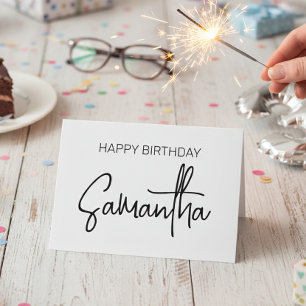 Personalised Birthday Monogram name Calligraphy Card
