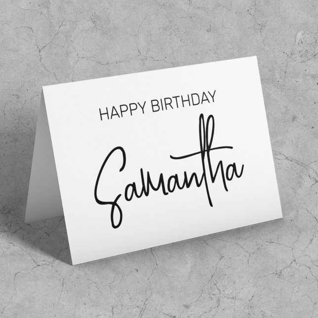 Personalised Birthday Monogram name Calligraphy Card (Creator Uploaded)