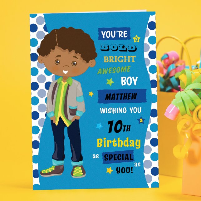 Personalised Birthday - Multicultural Boy Card (Creator Uploaded)