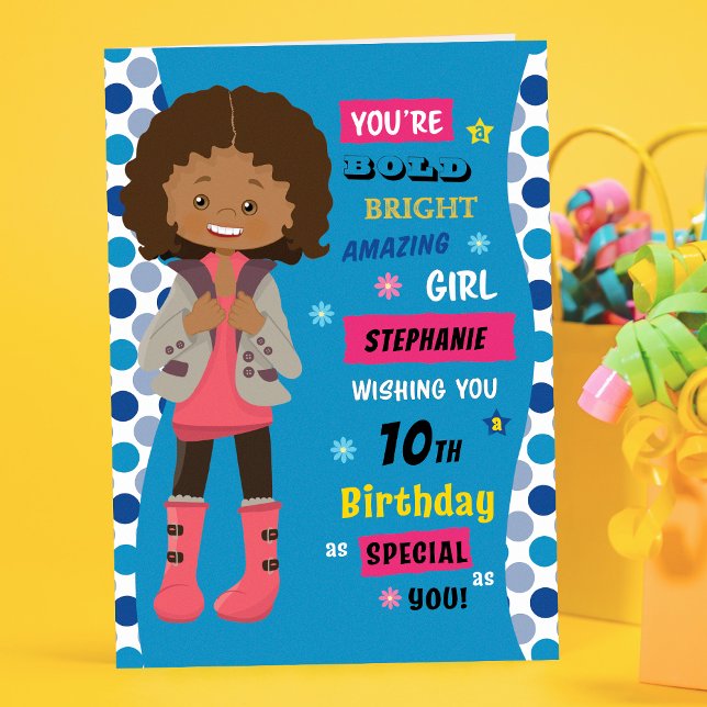 Personalised Birthday - Multicultural Girl Card (Creator Uploaded)