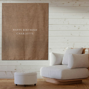 Personalised Birthday Name Flag Fabric Banner Tapestry