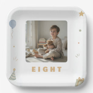 Personalised Birthday Napkins Age 8 Paper Plate