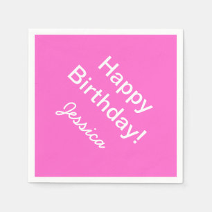 Personalised birthday napkins in custom colours