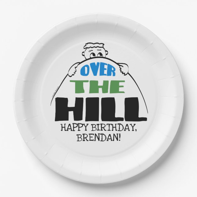 Personalised Birthday Over the Hill Paper Plate (Front)