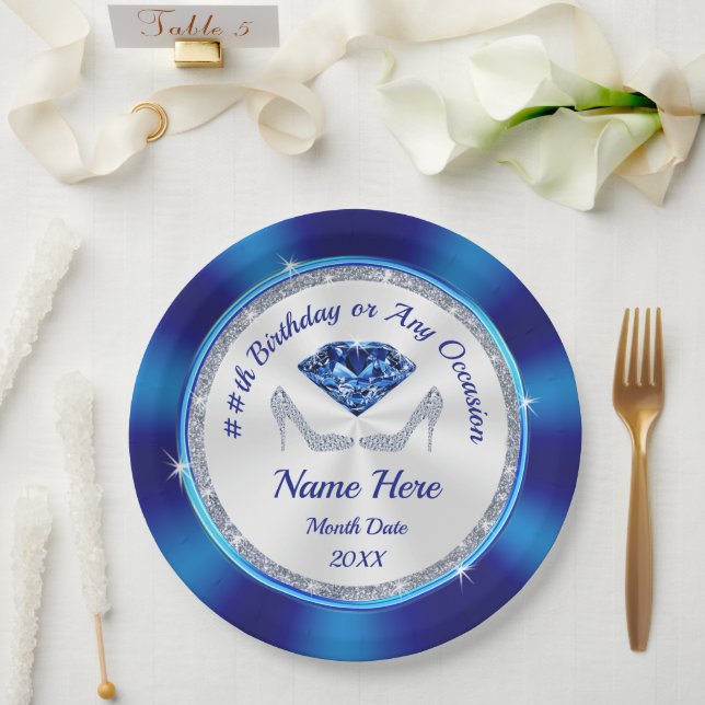 Personalised Birthday Paper Plates or ANY OCCASION (Wedding)