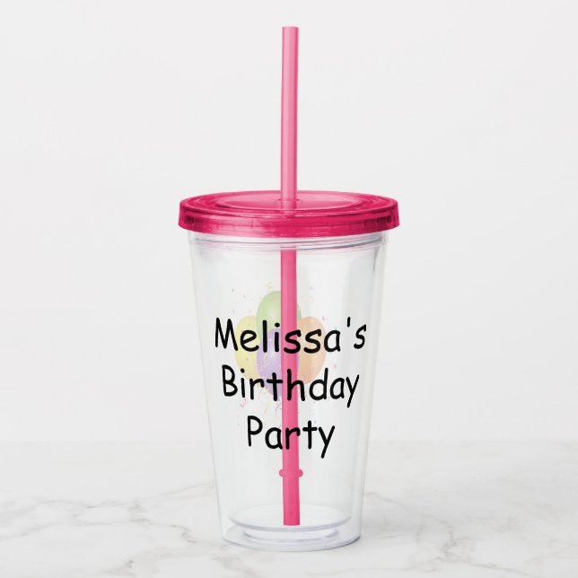 Personalised Birthday Party Acrylic Tumbler (Front)