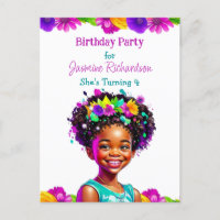 Personalised Birthday Party African-American Girl