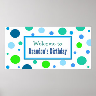 Personalised Birthday Party Banner for Boy Poster