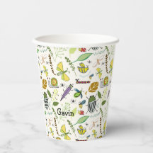 Personalised Birthday Party Cups Bug Design