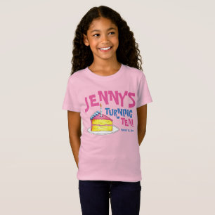Personalised Birthday Party Favour Pink Cake Slice T-Shirt