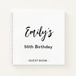 Personalised Birthday Party Guest Book Black White<br><div class="desc">Personalise this stylish Birthday party guest book. Simply add your custom name in handwriting script on the front. Add your custom name and date on the back of the book. A unique gift for yourself,  friends and family.</div>