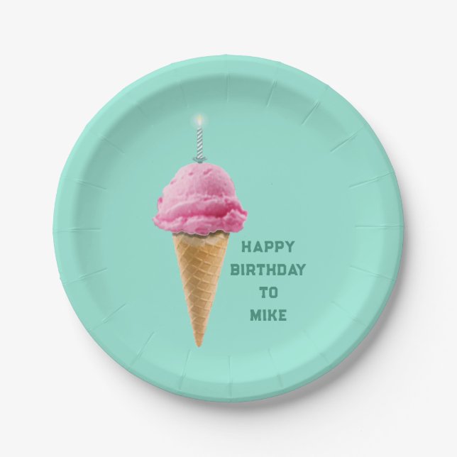 Personalised Birthday Party Paper Plate (Front)