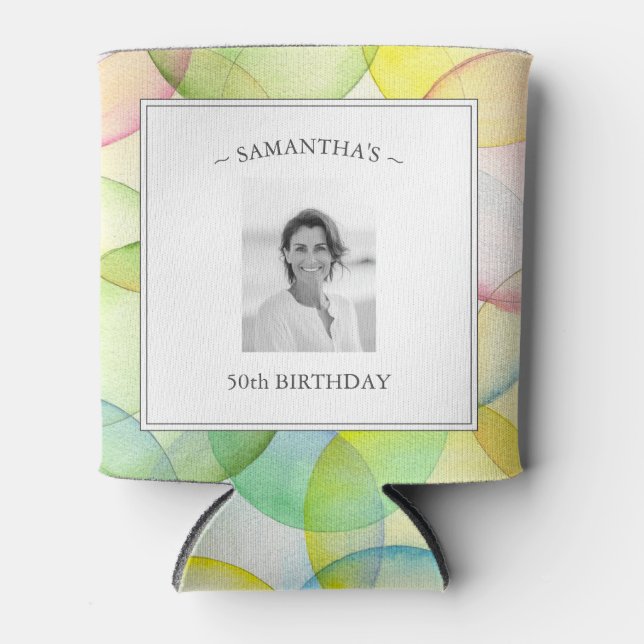 Personalised Birthday Party Photo Can Coolers (Front)