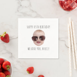 Personalised Birthday Party Photo Paper Face Baby Napkin
