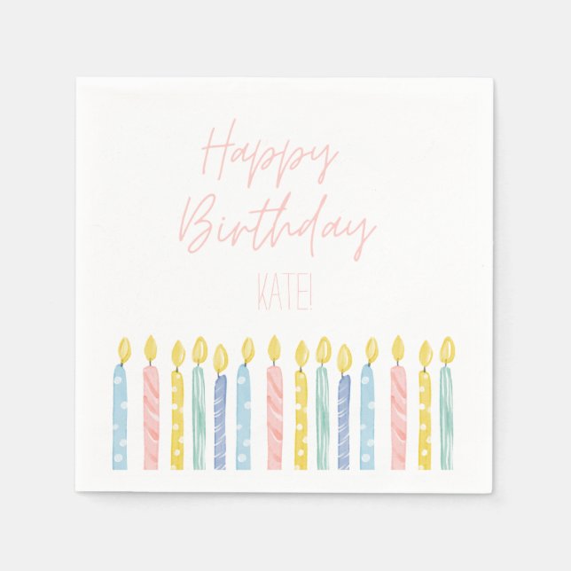 Personalised Birthday Party Plates Napkin (Front)