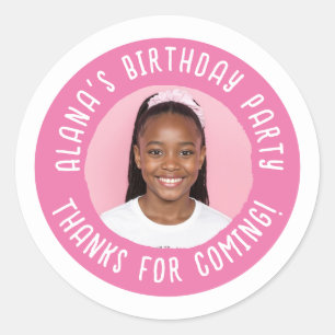 Personalised Birthday Party Thank You Favour Classic Round Sticker
