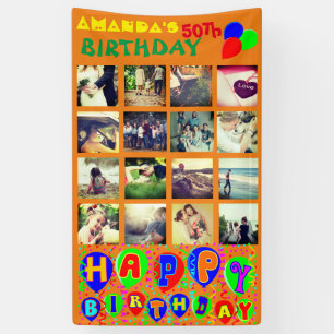 Personalised birthday photo collage banner