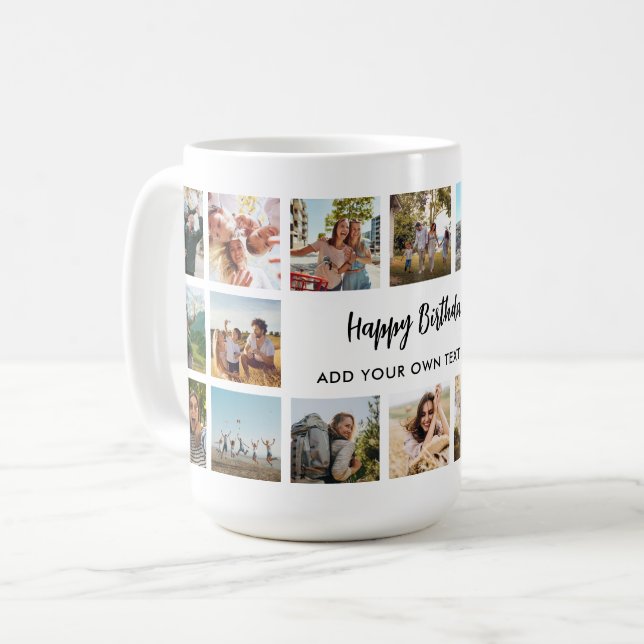 Personalised Birthday Photo Collage Mug (Front Left)