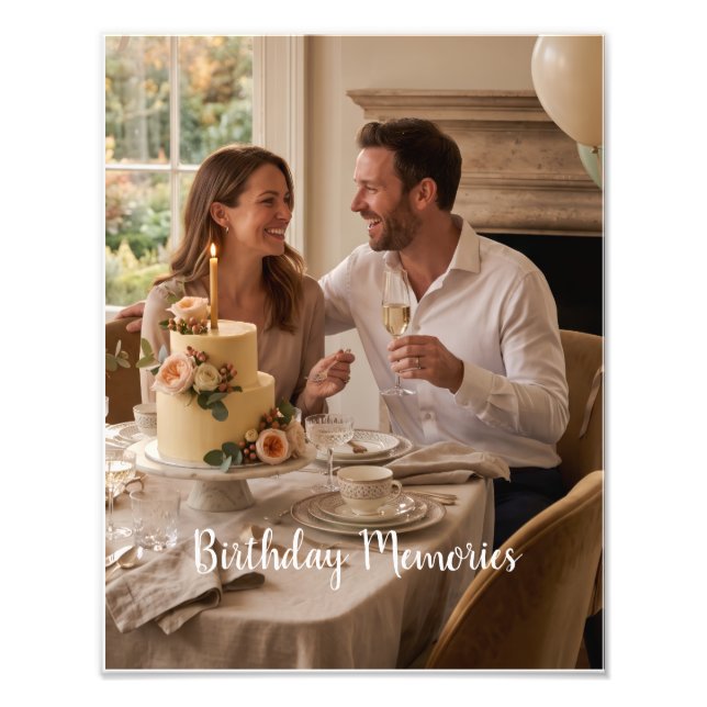Personalised Birthday Photo Frame Print (Front)