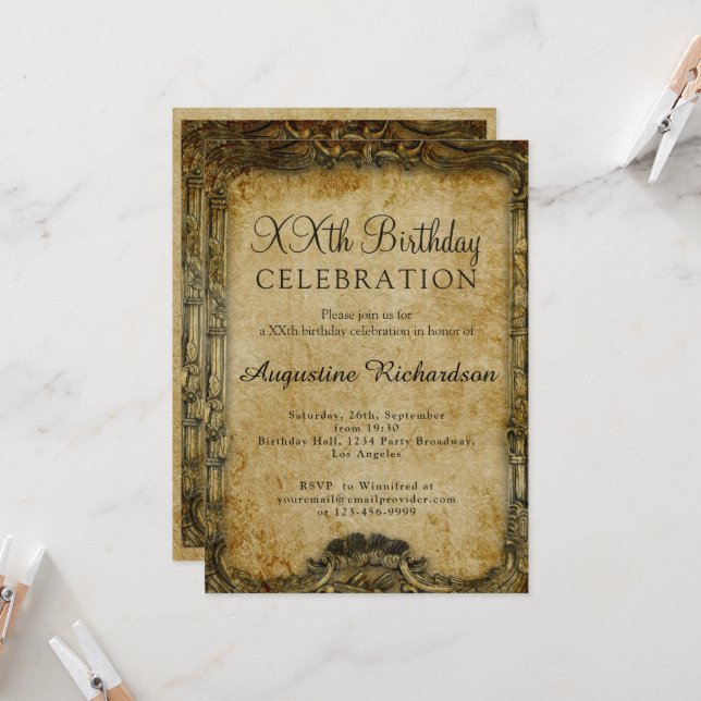 Personalised Birthday Photo Template Retro Vintage (Front/Back In Situ)