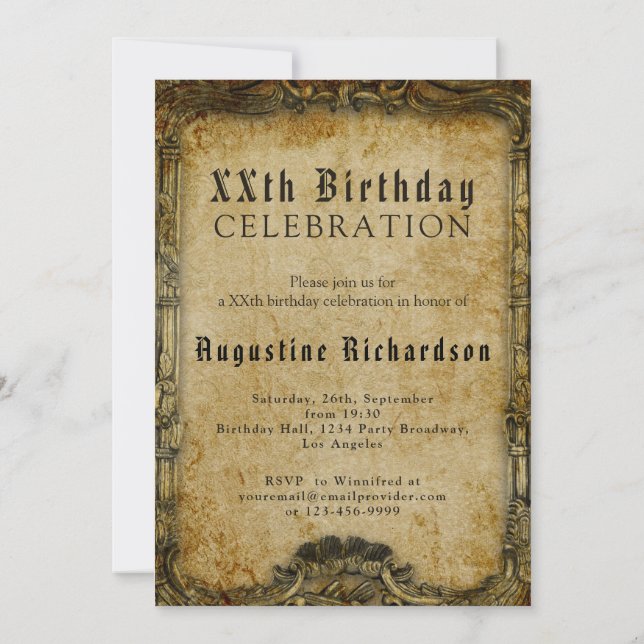 Personalised Birthday Photo Template Vintage Retro (Back)