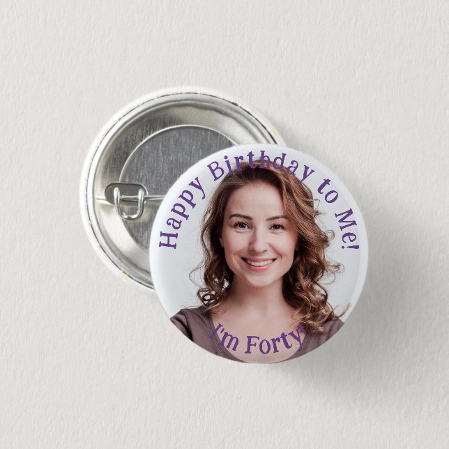 Personalised Birthday Photo, Your Picture Badge (Front & Back)