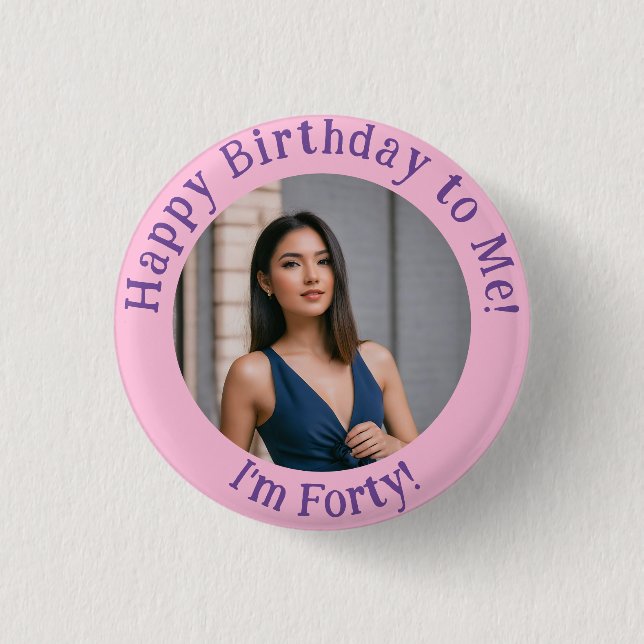 Personalised Birthday Photo, Your Picture Badge (Front)