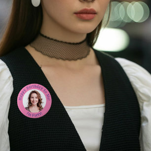 Personalised Birthday Photo, Your Picture Badge