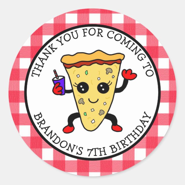 Personalised Birthday Pizza  Classic Round Sticker (Front)