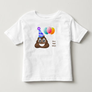 Personalised Birthday Poop Emoji Toddler T-Shirt