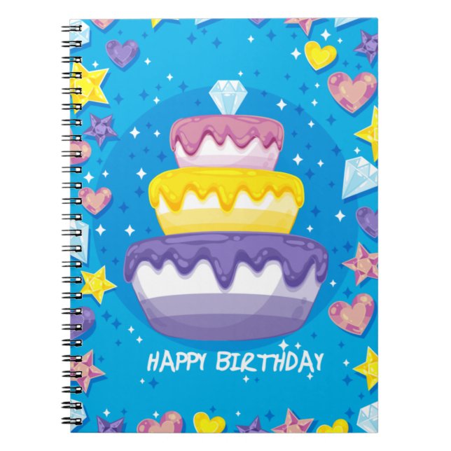 Personalised Birthday Positive Yearly Planner Notebook (Front)