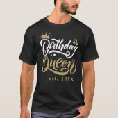 Personalised Birthday Queen Custom Matching Party T-Shirt (Front)