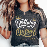 Personalised Birthday Queen Custom Matching Party T-Shirt<br><div class="desc">Step into the birthday celebration in style with our Personalised Birthday Queen Custom Matching Party T-Shirt – the perfect attire for the queen and her squad! These script matching birthday party shirts are designed for a fun and fashionable celebration, perfect for family photos, birthday group outings, or a girls' birthday...</div>