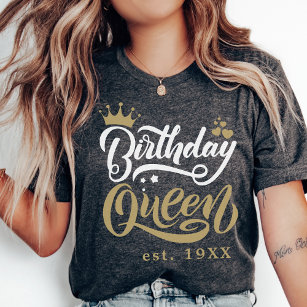 Personalised Birthday Queen Custom Matching Party T-Shirt