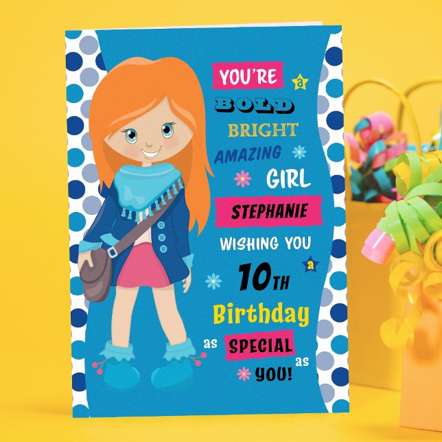 Personalised Birthday - Red Hair Girl Card (Creator Uploaded)