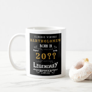 Personalised Birthday Retro Vintage Monogram Coffe Coffee Mug
